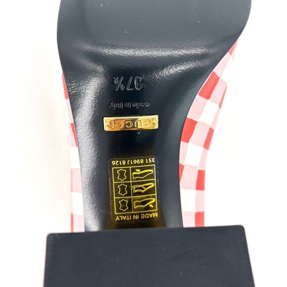 Gucci Baby Horsebit Ken Scott Garden Checkered Platform Heels Pumps 37.5 - Picture 9 of 10